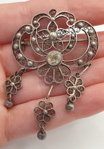 Große brosche silber - große,