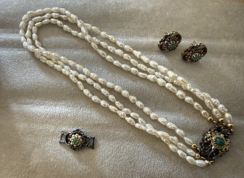Vintage schmuckset reihiges - vintage, 3-reihiges