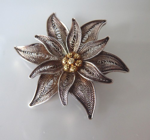 Vintage filigran brosche blume - vintage,
