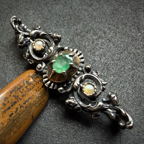 Vintage brosche 835 - vintage, silber