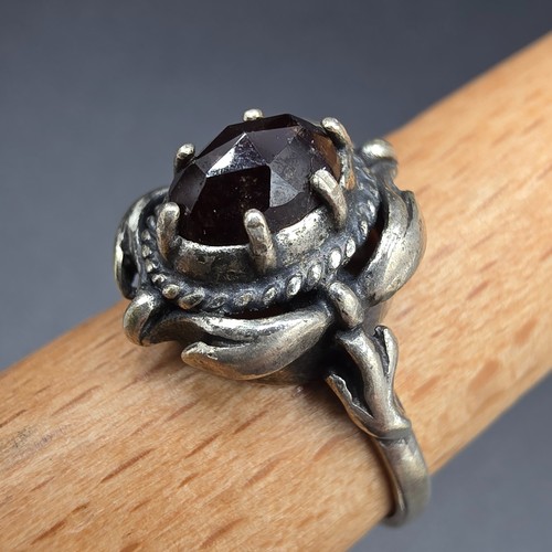 Silber granat trachten ring - granat,