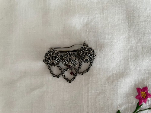 Trachtenbrosche silber mit - trachtenbrosche,