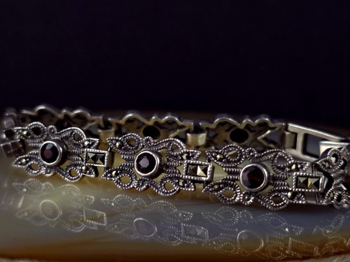 Armband silber 925 - 925, granat