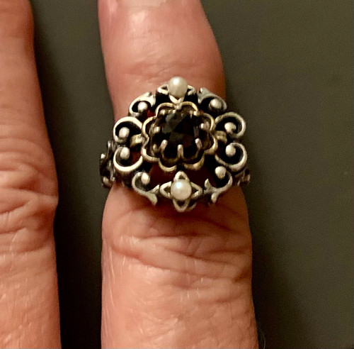 Trachten ring 835 silber blume - 835,